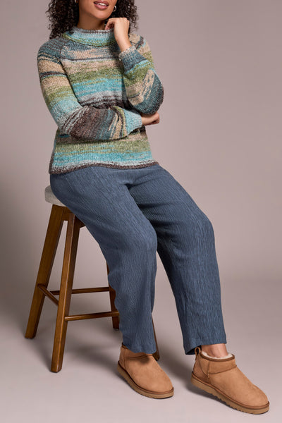 Boucle Yarn Mock Neck Sweater