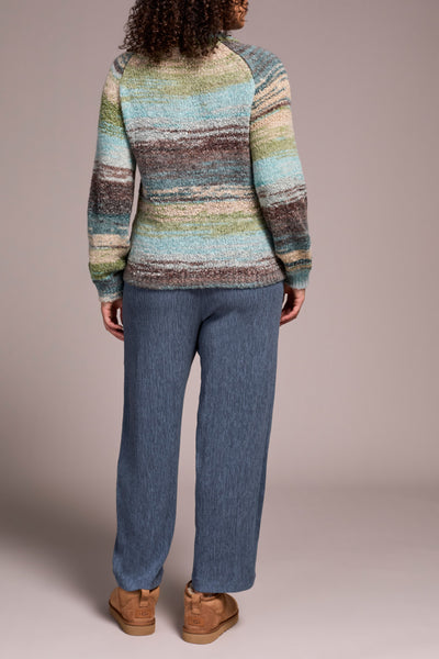 Boucle Yarn Mock Neck Sweater