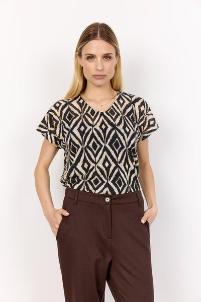 Short Sleeve Geo Print Top