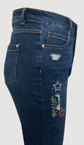 Cropped Fringed Hem Jeans