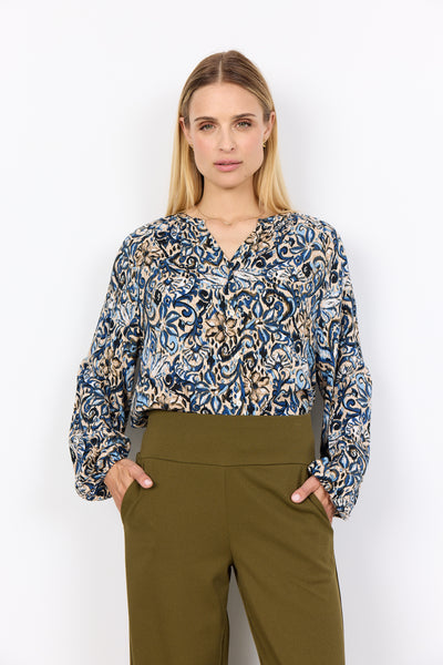 Long Sleeve Printed Blouse