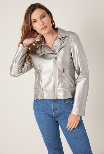 Faux-Leather Biker Jacket