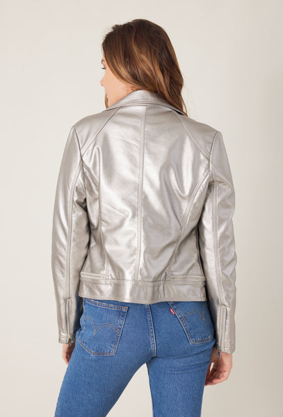 Faux-Leather Biker Jacket
