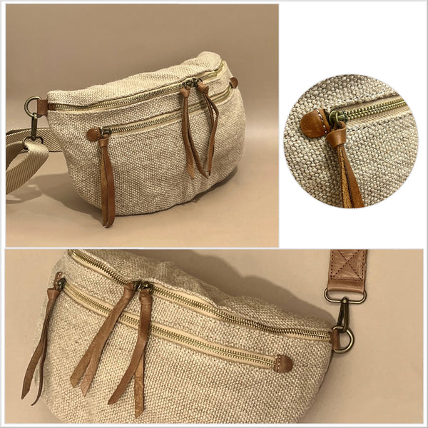 Cross Body Linen Bag