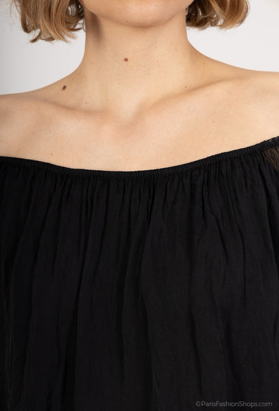 Drop Shoulder Layered Silk Dress - Italian