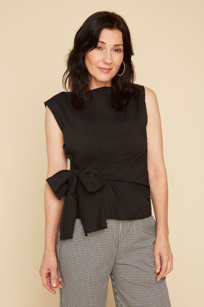 Bow Side Cotton Blouse
