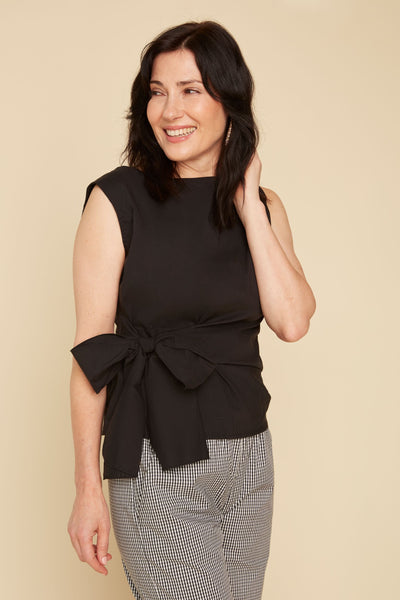 Bow Side Cotton Blouse