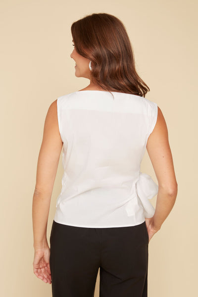 Bow Side Cotton Blouse