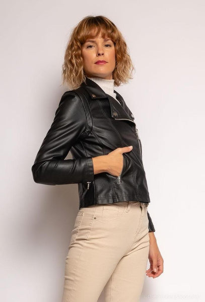 Faux-Leather Biker Jacket