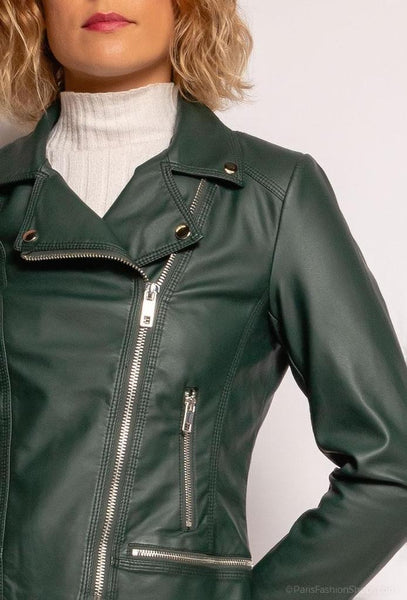 Faux-Leather Biker Jacket