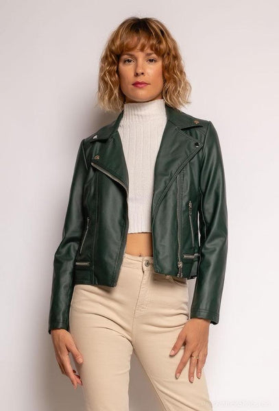Faux-Leather Biker Jacket