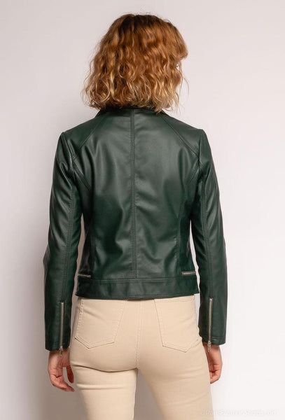 Faux-Leather Biker Jacket