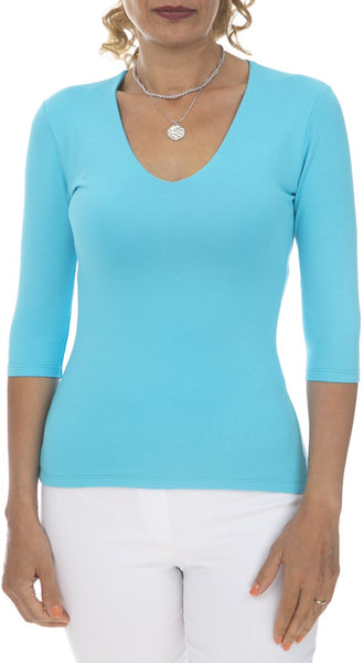 3/4 Sleeve V-Neck Top