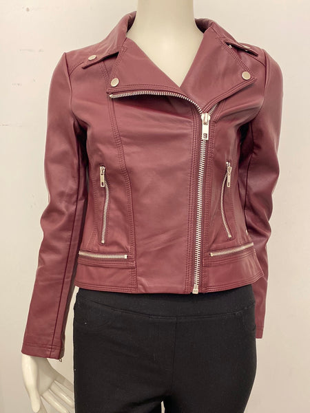 Faux-Leather Biker Jacket