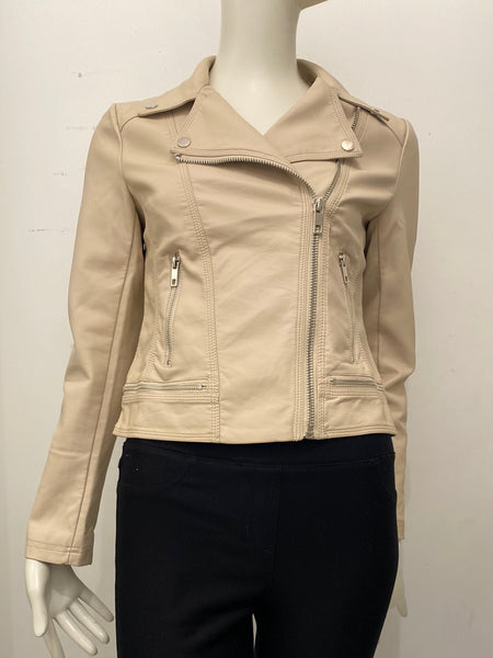 Faux-Leather Biker Jacket