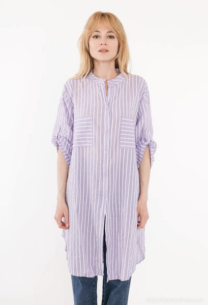 Stripe Cotton Tunic Dress - Italian