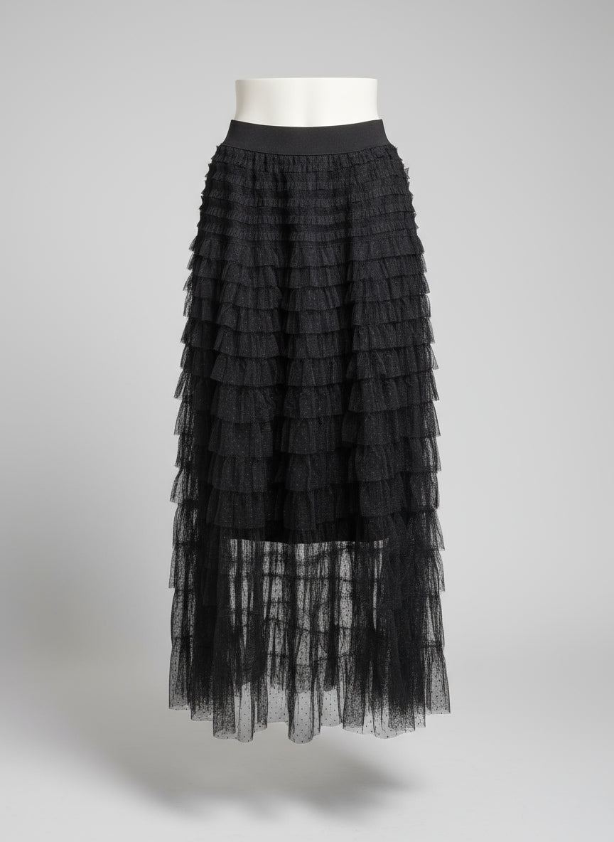 Long Layered Lace Skirt