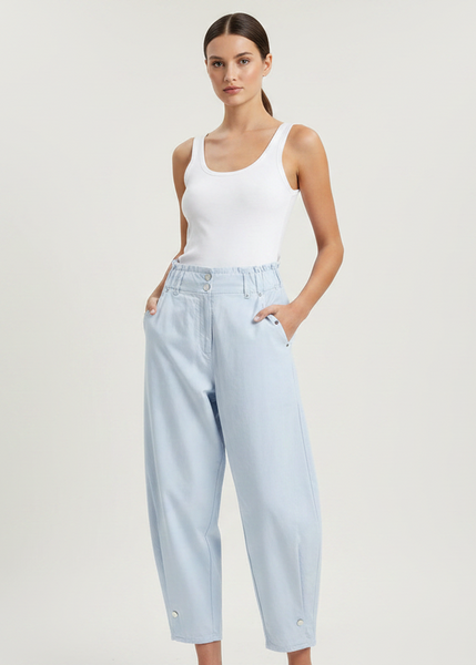 Detail Waist Denim Pants