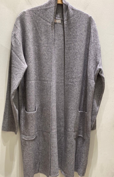 Long Open Front Knit Cardigan
