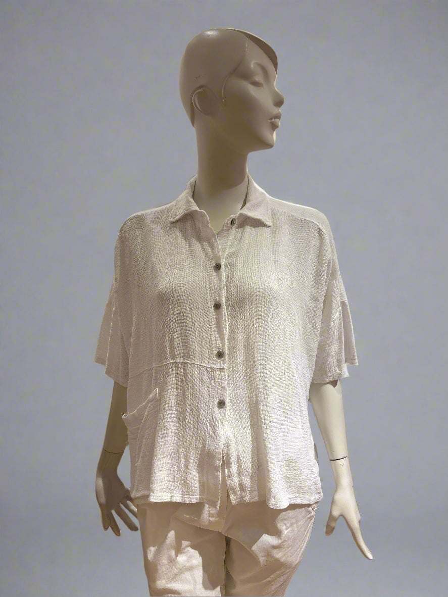 One Pocket Linen/Cotton Shirt - Italian