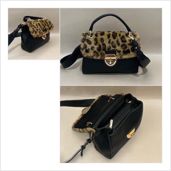Animal Print Fur Handbag