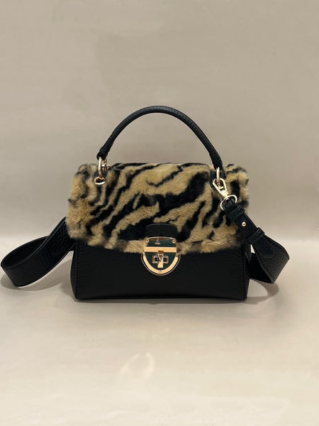 Animal Print Fur Handbag