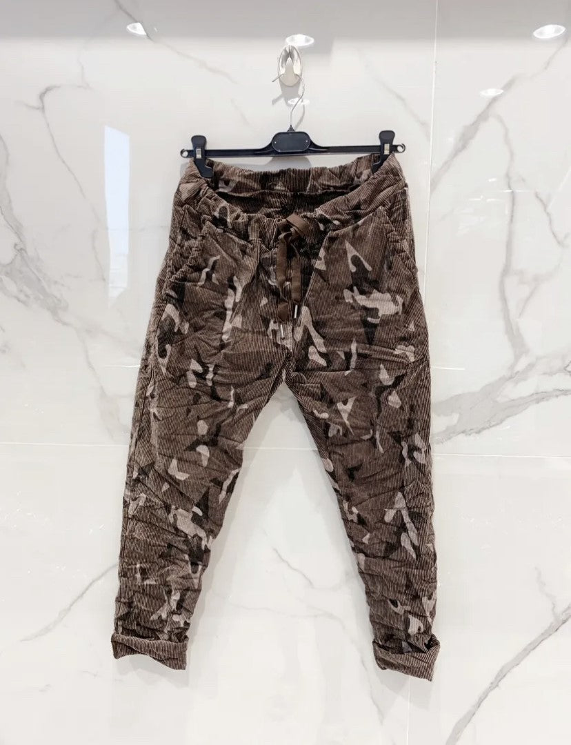 Draw String Waist Print Pants- Italian