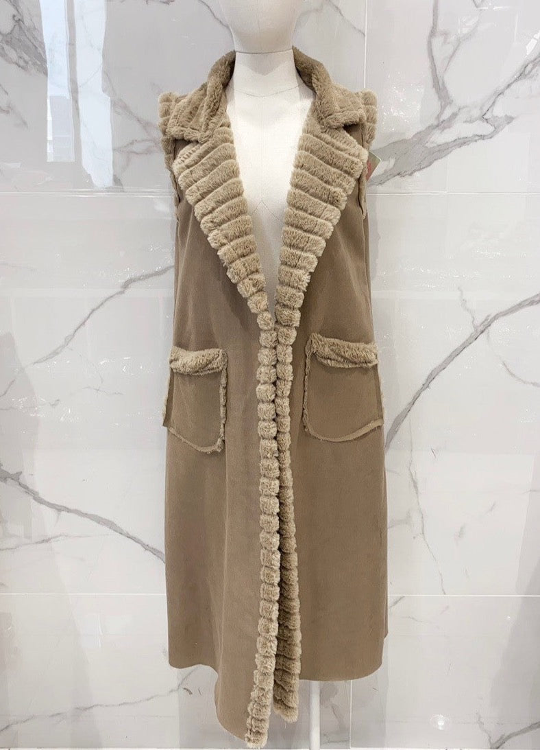 Long Shearling Vest - Italian