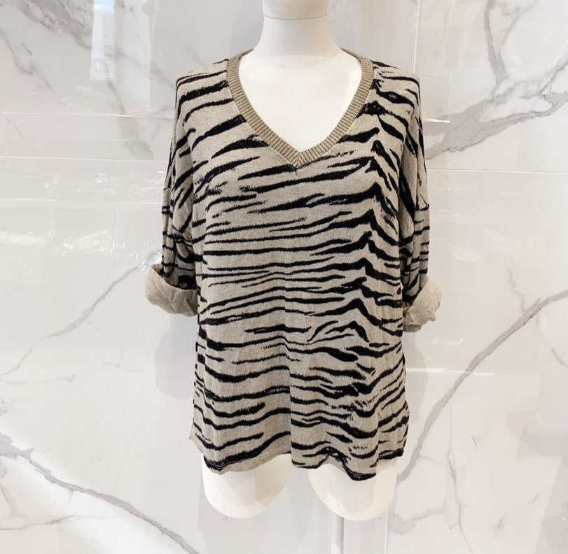 Zebra Print Light Sweater - Italian