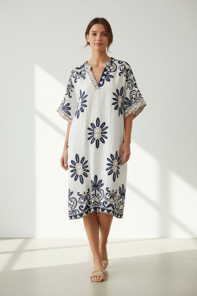 Short Sleeve Print Dress