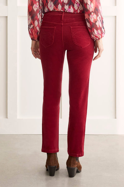 Straight Leg Corduroy Pants With Frayed Hem