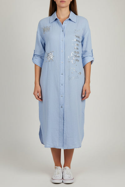 Long Button Front Linen Shirt
