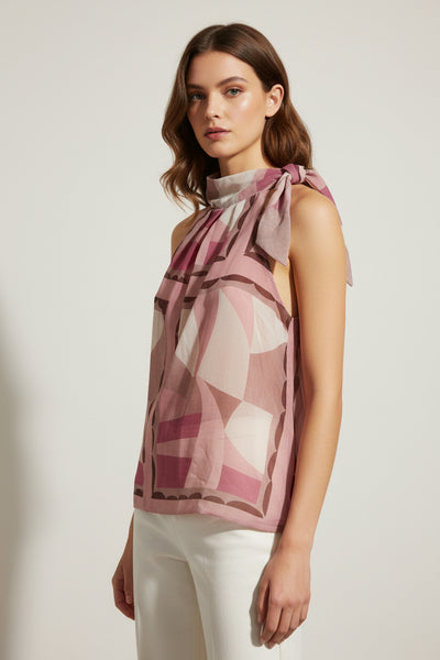 Sleeveless Print Top