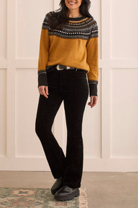 Long Sleeve Cowl Neck Jacquard Sweater