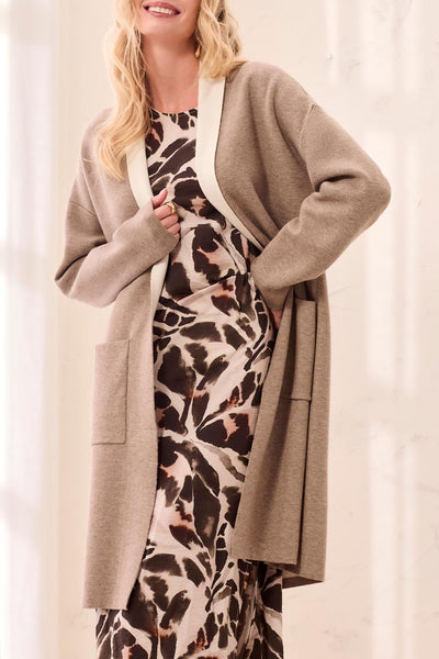 Open Coatigan With Patch Pockets