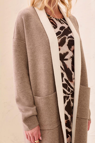 Open Coatigan With Patch Pockets