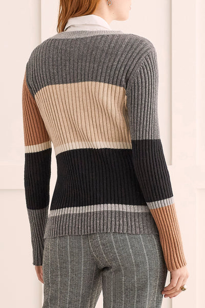 Ribbed Color Block Sweater