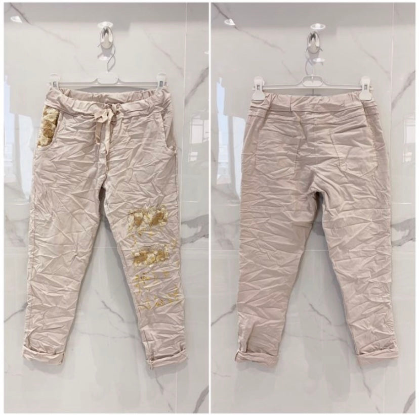 Patch Detail Pull-On Pants