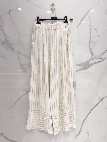 Stripe Tencel  Wide Leg Pants