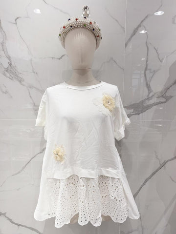 Sleeveless Lace Button Top