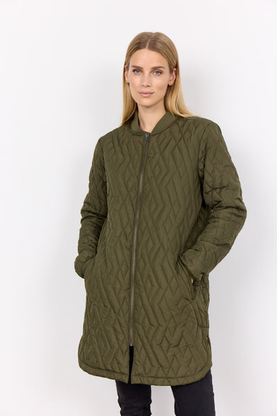 Zipper Front Quilted Jacket
