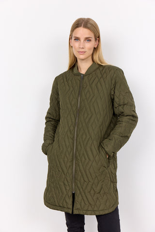 Zipper Front Quilted Jacket