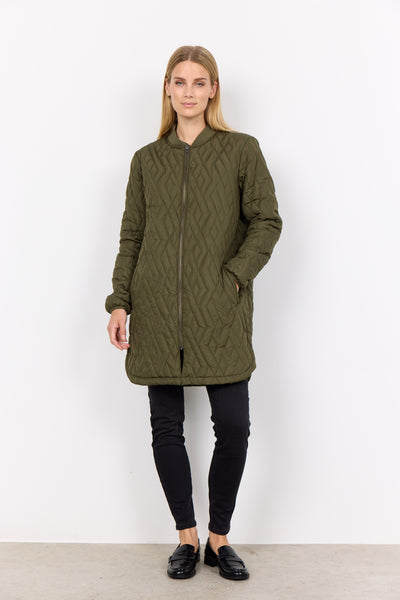 Zipper Front Quilted Jacket