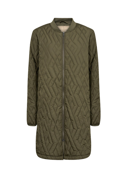 Zipper Front Quilted Jacket