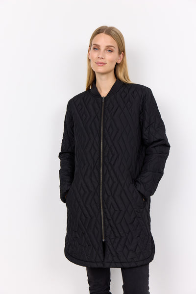 Zipper Front Quilted Jacket
