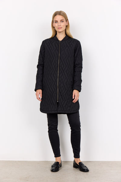 Zipper Front Quilted Jacket