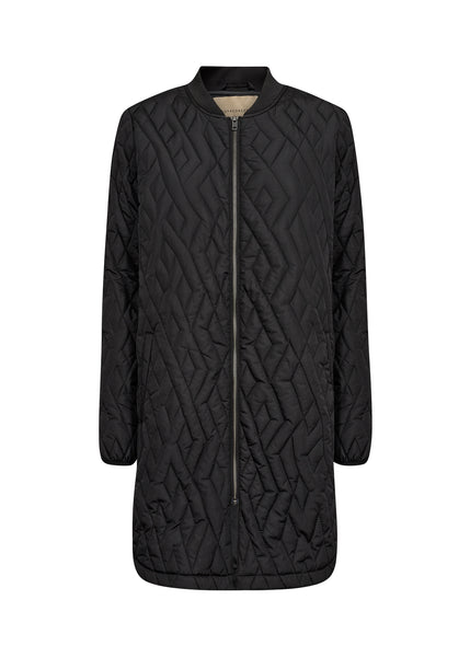 Zipper Front Quilted Jacket