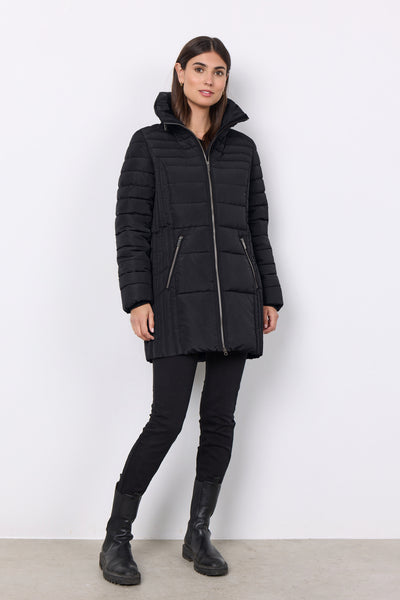 Quilted 3/4 hooded Coat