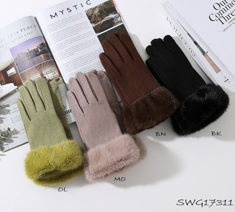 Fur Trim Gloves