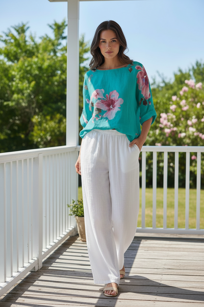 Floral Linen Top